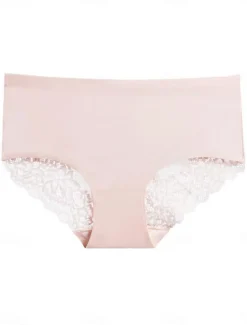 Women's Sexy Lingerie Panties Pure Color Lovers Hot Home Valentine's Day Bed Ice Silk Breathable Hole Summer Spring Home Outfits