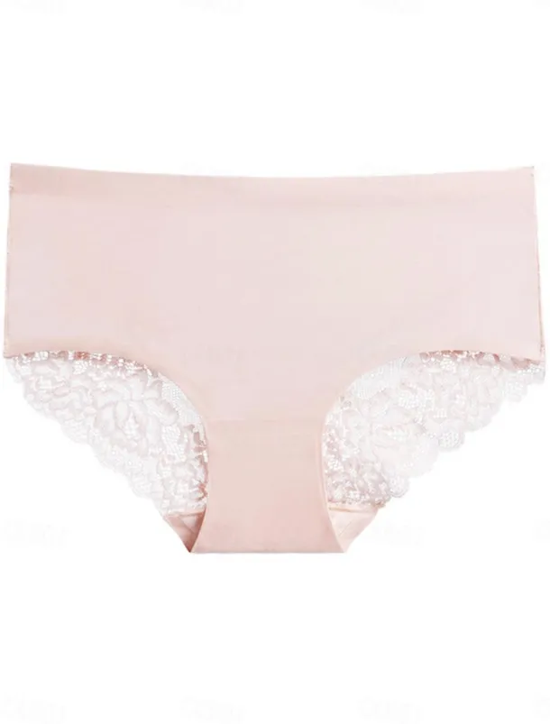 Women's Sexy Lingerie Panties Pure Color Lovers Hot Home Valentine's Day Bed Ice Silk Breathable Hole Summer Spring Home Outfits