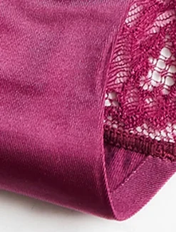 Women's Sexy Lingerie Panties Pure Color Lovers Hot Home Valentine's Day Bed Ice Silk Breathable Hole Summer Spring Home Outfits