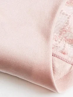 Women's Sexy Lingerie Panties Pure Color Lovers Hot Home Valentine's Day Bed Ice Silk Breathable Hole Summer Spring Home Outfits