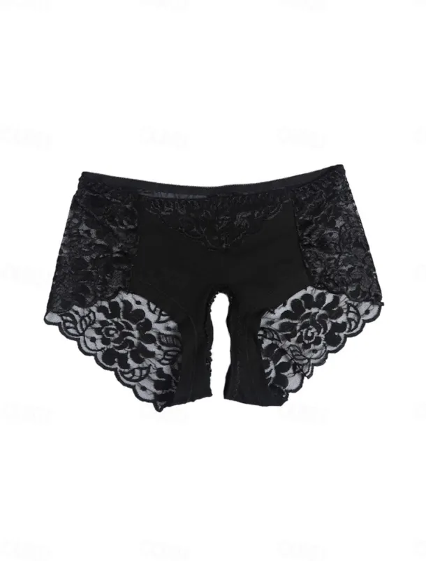 Women's Sexy Lingerie Panties Pure Color Fashion Hot Comfort Valentine's Day Bed Date Lace Breathable Summer Spring Home Outfits