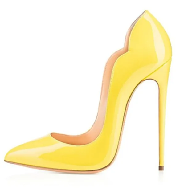 Women's Sexy Ombre Patent Leather Stiletto High Heels - Elegant Red Gradient Pointed Toe Pumps for Parties, Weddings, and Special Occasions