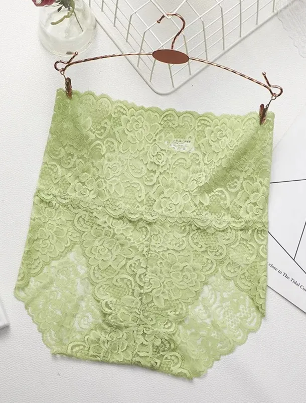 Women's Sexy Panties Brief Underwear 1 PC Underwear Sexy Comfort Lace Pure Color PU High Waist Sexy Green Black Purple M L XL Home Outfits