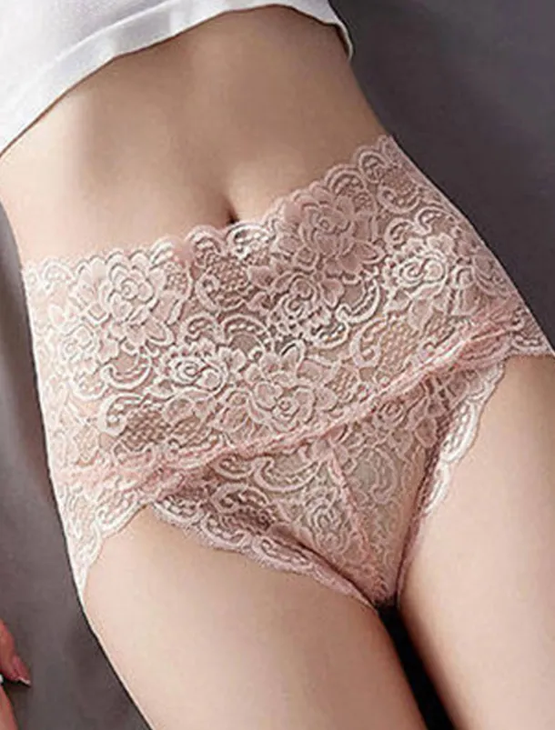 Women's Sexy Panties Brief Underwear 1 PC Underwear Sexy Comfort Lace Pure Color PU High Waist Sexy Green Black Purple M L XL Home Outfits