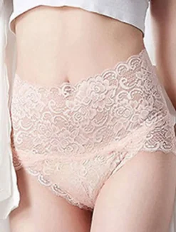 Women's Sexy Panties Brief Underwear 1 PC Underwear Sexy Comfort Lace Pure Color PU High Waist Sexy Green Black Purple M L XL Home Outfits