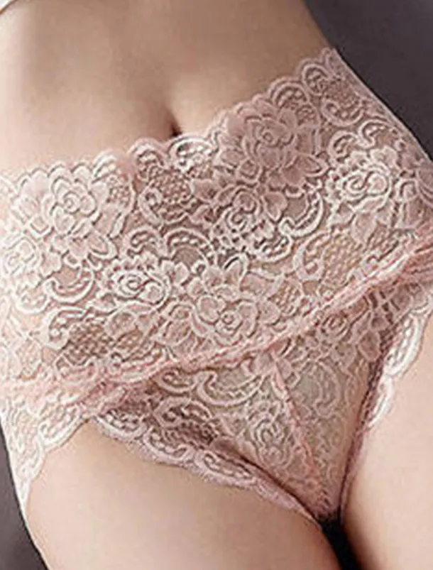 Women's Sexy Panties Brief Underwear 1 PC Underwear Sexy Comfort Lace Pure Color PU High Waist Sexy Green Black Purple M L XL Home Outfits