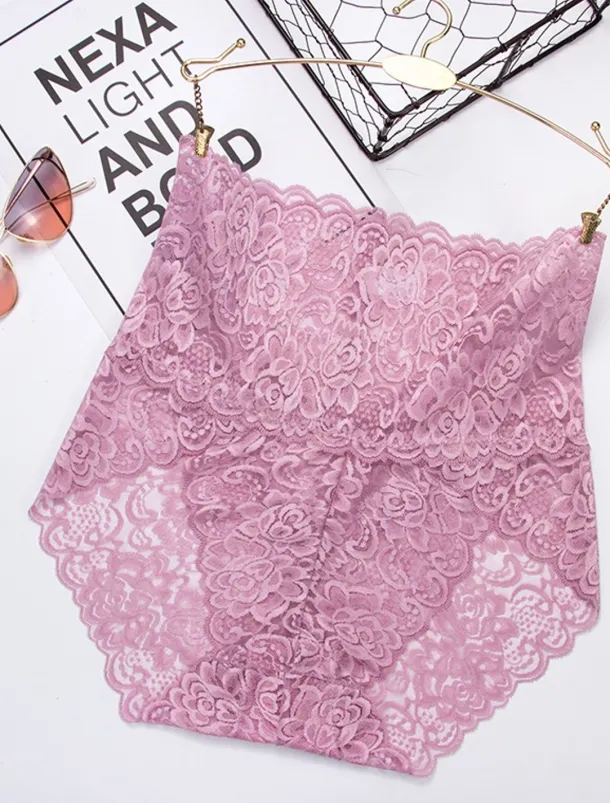 Women's Sexy Panties Brief Underwear 1 PC Underwear Sexy Comfort Lace Pure Color PU High Waist Sexy Green Black Purple M L XL Home Outfits