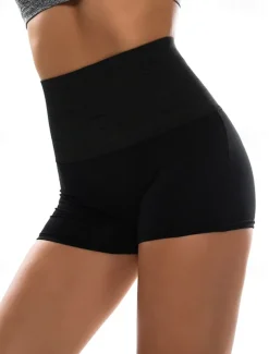 Women's Shapewear Casual / Sporty Shorts Scrunch Butt Shorts Anti Chafing Shorts Short Pants Weekend Yoga Stretchy Solid Colored Tummy Control Butt Lift High Waist Skinny Beige Home Outfits