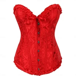 Women's Shapewear Pure Color Corsets Punk & Gothic Carnival Date Club Lace Breathable Bandeau Short Sleeve Summer Spring Home Outfits