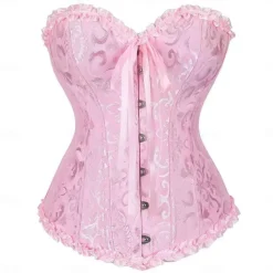 Women's Shapewear Pure Color Corsets Punk & Gothic Carnival Date Club Lace Breathable Bandeau Short Sleeve Summer Spring Home Outfits