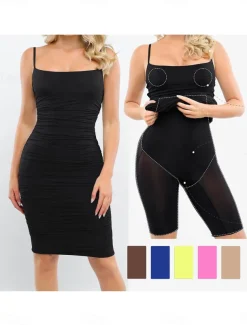 Women's Shapewear Shaping Panty MeshNightwearNylon Solid Colored Black Brown Spring & Summer Fall & Winter