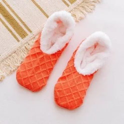 Women's Sherpa Lined Slipper Socks Non Slip Fuzzy Non-Slip Warm Fall & Winter Knit Coral Fleece Socks, Cozy Plush Floor Socks for Fall & Winter