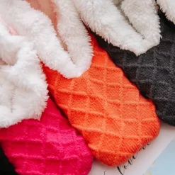 Women's Sherpa Lined Slipper Socks Non Slip Fuzzy Non-Slip Warm Fall & Winter Knit Coral Fleece Socks, Cozy Plush Floor Socks for Fall & Winter