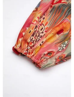 Women's Shirt Basic Buttons Print Long Sleeve Regular Tops Casual Pink Blue Green Spring Fall