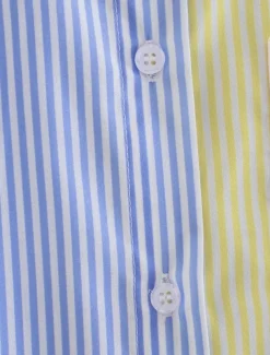 Women's Shirt Blouse Casual Color Block Striped Buttons Pocket Print Long Sleeve Regular Tops Shirt Collar Daily Pink Blue Spring & Summer
