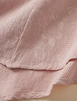 Women's Shirt Blouse Cotton Linen Shirts Solid Color Basic Casual 3/4 Length Sleeve Crew Neck Regular Tops Daily Buttons Pink Blue Summer