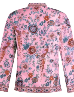 Women's Shirt Blouse Yellow Pink Dusty Rose Graphic Floral Button Print Long Sleeve Daily Holiday Vintage Boho Streetwear Round Neck Regular Boho S