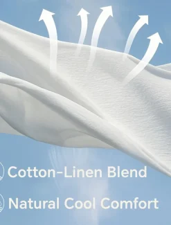 Women's Shirt Cotton Linen Shirts Blouse Plain Basic Modern Casual Long Sleeve High Neck Regular Tops Daily Going out Buttons White Summer