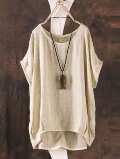 Women's Shirt Solid Color Basic Casual Short Sleeve Crew Neck Regular Tops Daily Red Green Khaki Summer