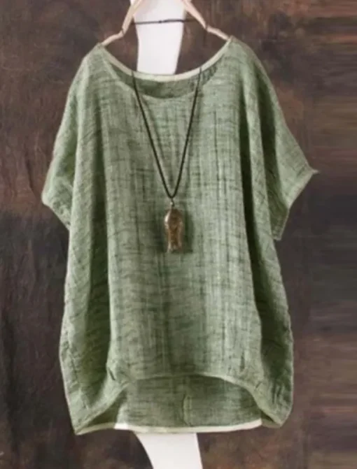 Women's Shirt Solid Color Basic Casual Short Sleeve Crew Neck Regular Tops Daily Red Green Khaki Summer