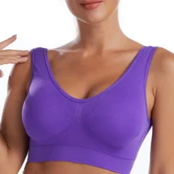 Women's Shockproof Sports Bra Light Support Plus Size Bralette Removable Pad Nylon Spandex Yoga Fitness Gym Workout 10 Colors Breathable Lightweight Soft Padded Home Outfits