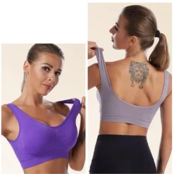 Women's Shockproof Sports Bra Light Support Plus Size Bralette Removable Pad Nylon Spandex Yoga Fitness Gym Workout 10 Colors Breathable Lightweight Soft Padded Home Outfits