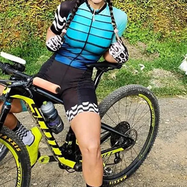 Women's Short Sleeve Cycling Jersey with Shorts Triathlon Tri Suit Summer Polyester Black / Yellow Black / Orange Red / Silver Bike Clothing Suit Breathable Quick Dry Back Pocket Sweat wicking Sports