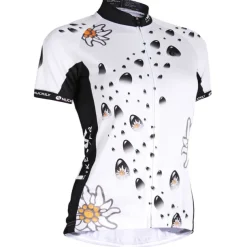 Women's Short Sleeve Cycling Jersey with Shorts Summer Nylon Elastane Polyester White Black Floral Botanical Funny Bike Shorts Jersey Padded Shorts / Chamois Waterproof 3D Pad Breathable Ultraviolet
