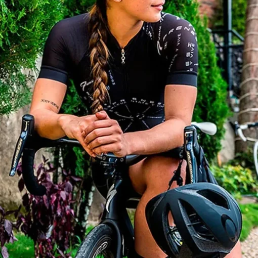 Women's Short Sleeve Triathlon Tri Suit Cycling Jersey with Shorts 3D Pad Summer Spandex Polyester Polka Dot Plaid Checkered Bike Clothing Suit Breathable Quick Dry Moisture Black / Red Green Black