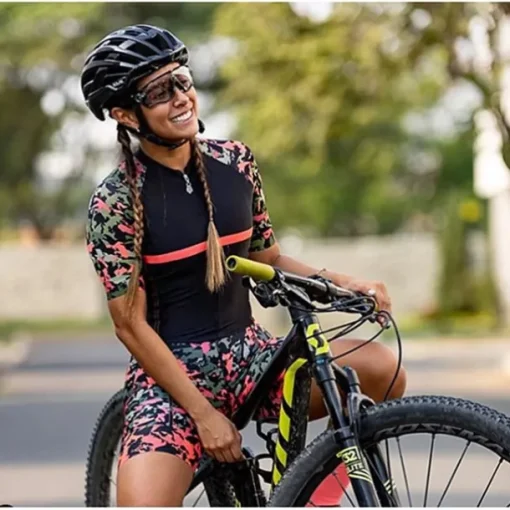 Women's Short Sleeve Triathlon Tri Suit Cycling Jersey with Shorts 3D Pad Summer Spandex Polyester Polka Dot Plaid Checkered Bike Clothing Suit Breathable Quick Dry Moisture Black / Red Green Black