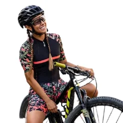 Women's Short Sleeve Triathlon Tri Suit Cycling Jersey with Shorts 3D Pad Summer Spandex Polyester Polka Dot Plaid Checkered Bike Clothing Suit Breathable Quick Dry Moisture Black / Red Green Black