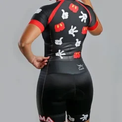 Women's Short Sleeve Triathlon Tri Suit Cycling Jersey with Shorts 3D Pad Summer Spandex Polyester Polka Dot Plaid Checkered Bike Clothing Suit Breathable Quick Dry Moisture Black / Red Green Black