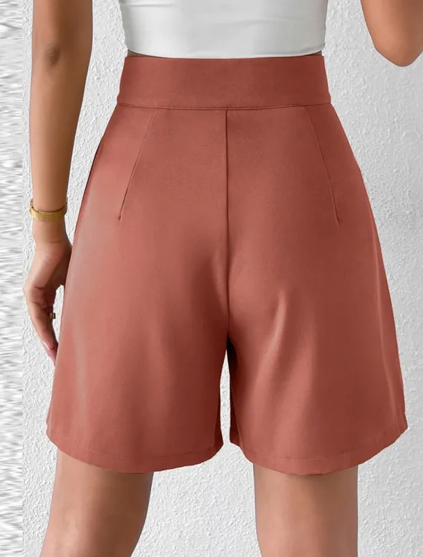 Women's Shorts Baggy Pants Chinos Shorts Fashion Streetwear Basic Knee Length High Waist Plain Pocket Elastic Waistband Comfy Soft Comfortable Micro-elastic Outdoor Street Black White Red Brown