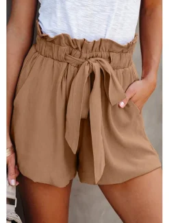 Women's Shorts Casual Daily Short Plain Drawstring Side Pockets Breathability Comfortable Inelastic Weekend Black Blue Green Khaki Summer Regular Fit