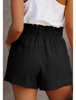 Women's Shorts Casual Daily Short Plain Drawstring Side Pockets Breathability Comfortable Inelastic Weekend Black Blue Green Khaki Summer Regular Fit