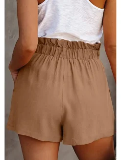 Women's Shorts Casual Daily Short Plain Drawstring Side Pockets Breathability Comfortable Inelastic Weekend Black Blue Green Khaki Summer Regular Fit