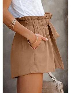 Women's Shorts Casual Daily Short Plain Drawstring Side Pockets Breathability Comfortable Inelastic Weekend Black Blue Green Khaki Summer Regular Fit