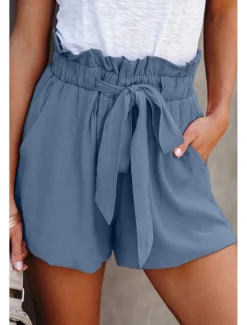 Women's Shorts Casual Daily Short Plain Drawstring Side Pockets Breathability Comfortable Inelastic Weekend Black Blue Green Khaki Summer Regular Fit