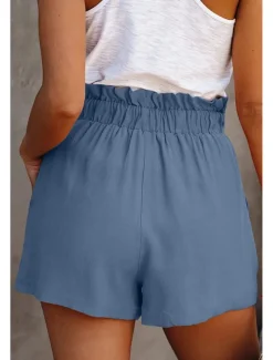 Women's Shorts Casual Daily Short Plain Drawstring Side Pockets Breathability Comfortable Inelastic Weekend Black Blue Green Khaki Summer Regular Fit