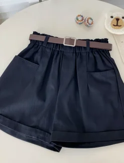 Women's Shorts Casual Daily Short Plain Side Pockets Breathability Comfortable Micro-elastic Weekend Black White Khaki Apricot Summer Regular Fit