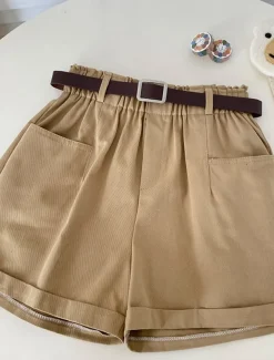 Women's Shorts Casual Daily Short Plain Side Pockets Breathability Comfortable Micro-elastic Weekend Black White Khaki Apricot Summer Regular Fit