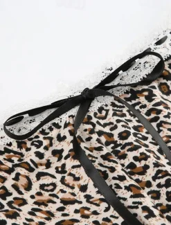 Women's Shorts Chinos Vacation Vintage Streetwear Short High Waist Leopard Lace Printing Comfy Soft Comfortable Micro-elastic Outdoor Street Brown Summer Regular Fit