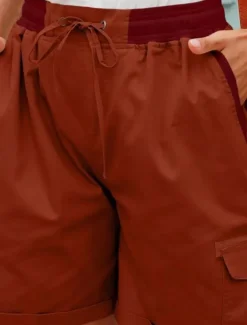 Women's Shorts Cotton Blend Plain Short White Summer