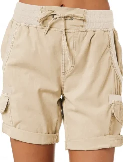 Women's Shorts Cotton Blend Plain Short White Summer