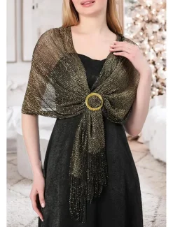 Women's Shrug Elegant Shrugs Vintage Style Solid Color Open Front Half Sleeve Knit Formal Party Work Silver Light Pink Summer Spring