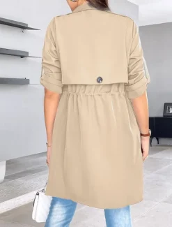 Women's Shrugs Daily Classic Long Sleeve V Neck Long Tops Work Daily Black Army Green Khaki Spring Fall Winter