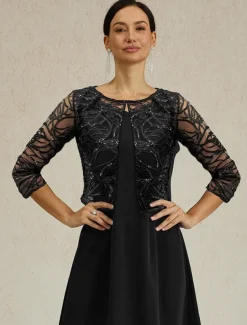 Women's Shrugs Graphic Abstract Elegant Stylish Formal Crew Neck Black Summer