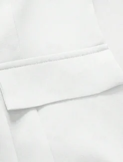 Women's Shrugs Solid Color Elegant Long Sleeve Shirt Collar Work Daily Pocket White Spring Fall Winter