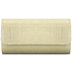 Women's Silver Glitter Clutch Purse – Elegant Evening Handbag with Chain Strap for Weddings, Parties, and Formal Events