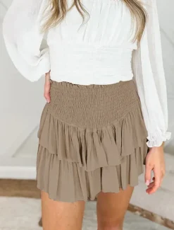 Women's Skirt A Line Fashion Casual Mini High Waist Skirts Solid Colored Layered Street Daily Black White Pink Red Summer Rayon